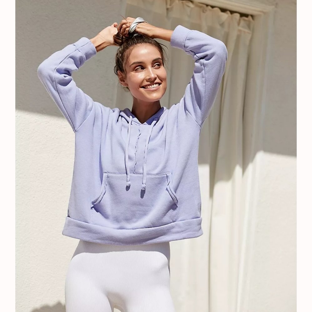 Free People Violet Quartz Work It Out Hoodie